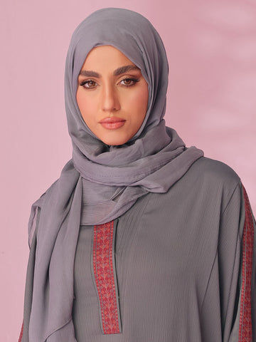 Tetreez Charm Grey Silk Chiffon Scarves